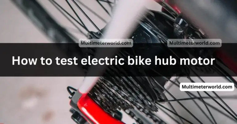 how to test electric bike hub motor