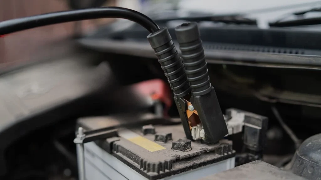 Connect the Negative (-) Cable to the Dead Battery