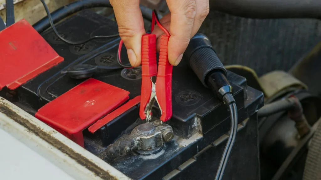 Connect the Positive (+) Cable to the Dead Battery