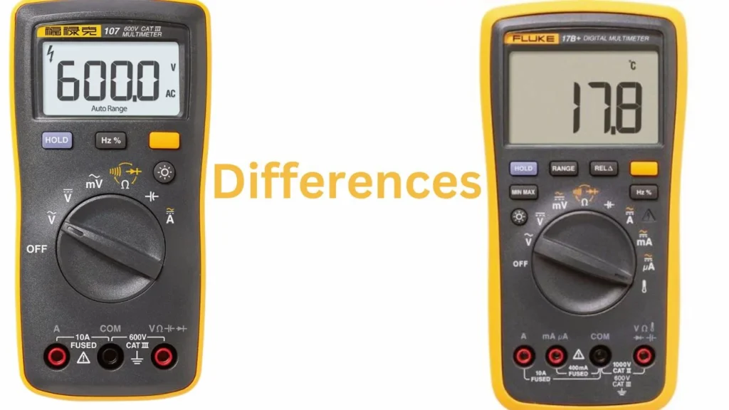 Differences(Fluke 107 vs 15b+)