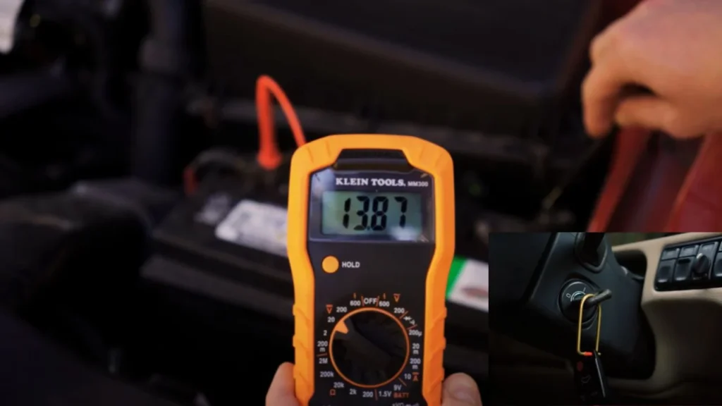 Checking the Charging Voltage (Engine On)