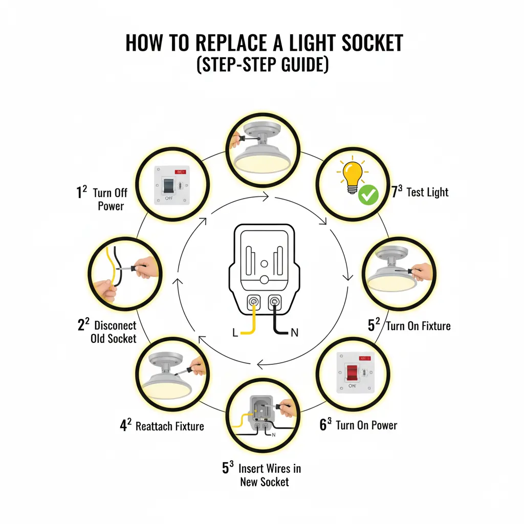 How to replace a light socket
