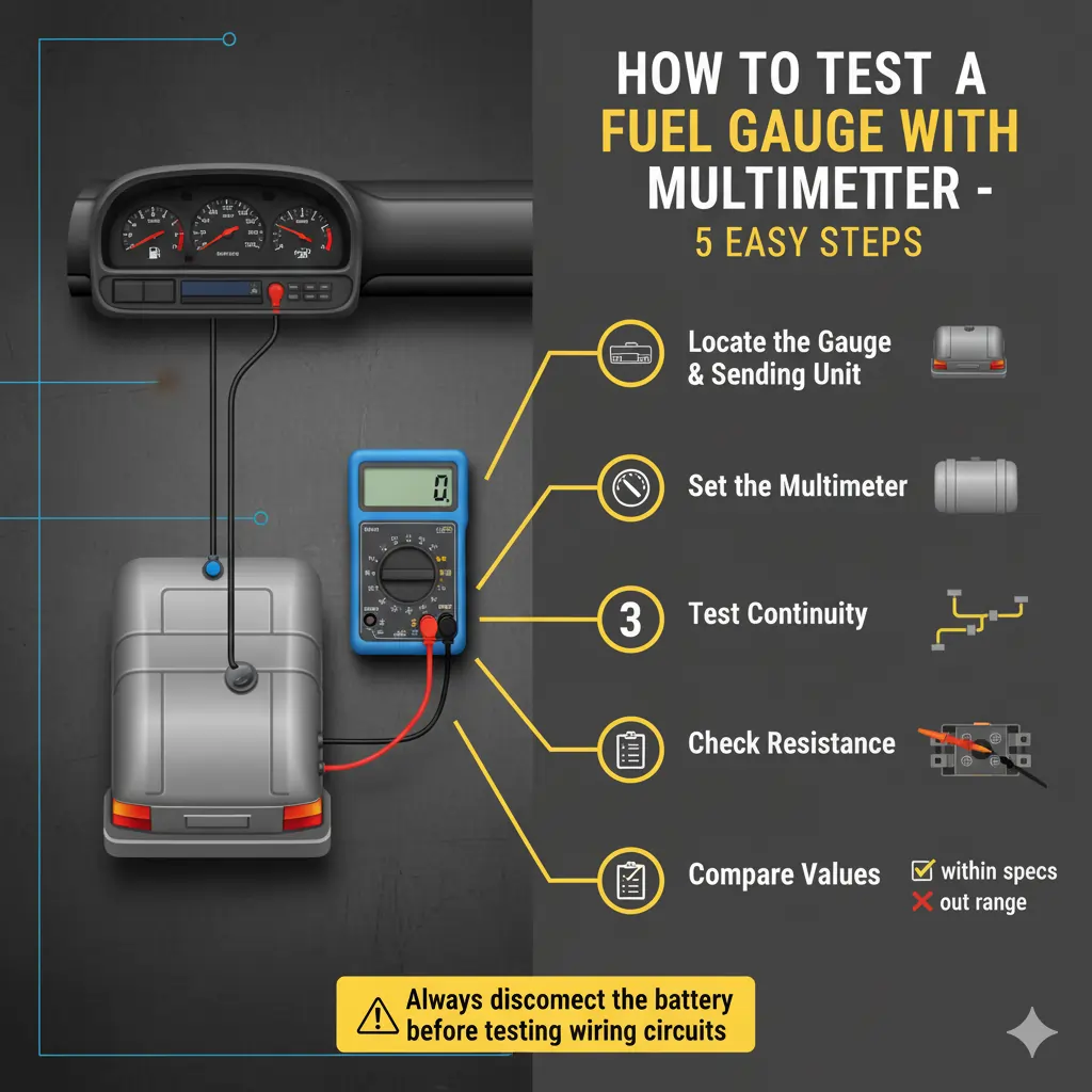 Learn How to test a fuel gauge with a multimeter Just in 5 essay steps
